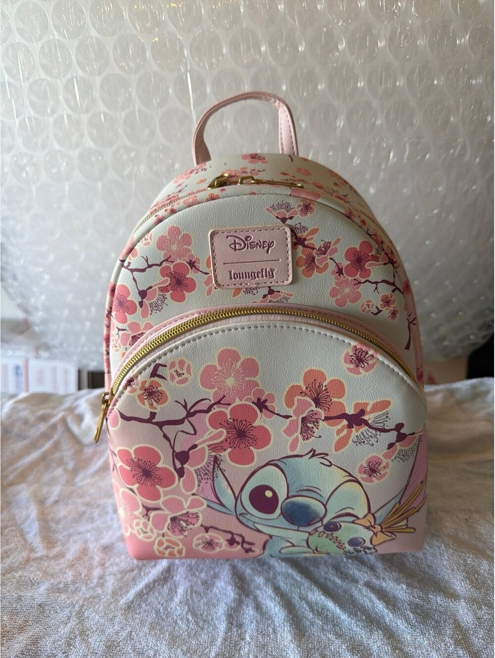 Loungefly Disney Stitch & Scrump Cherry Blossoms Backpack NWT